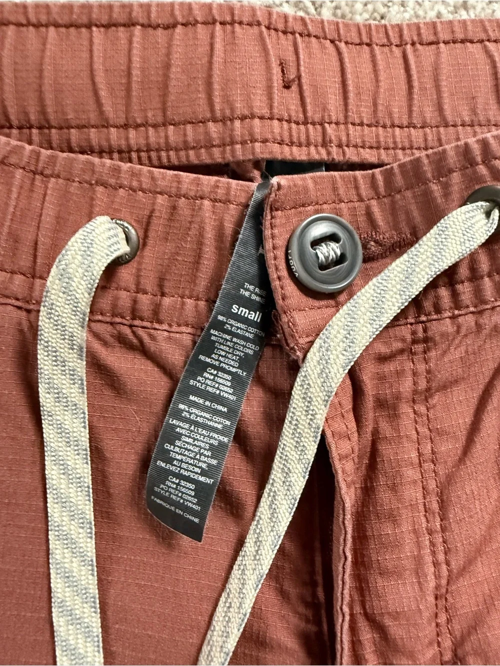 Vuori Rust Cropped Drawstring Ankle Pants - Picture 2 of 5